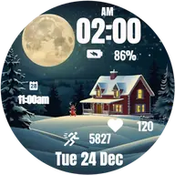 Christmas Eve Moon Watch Face